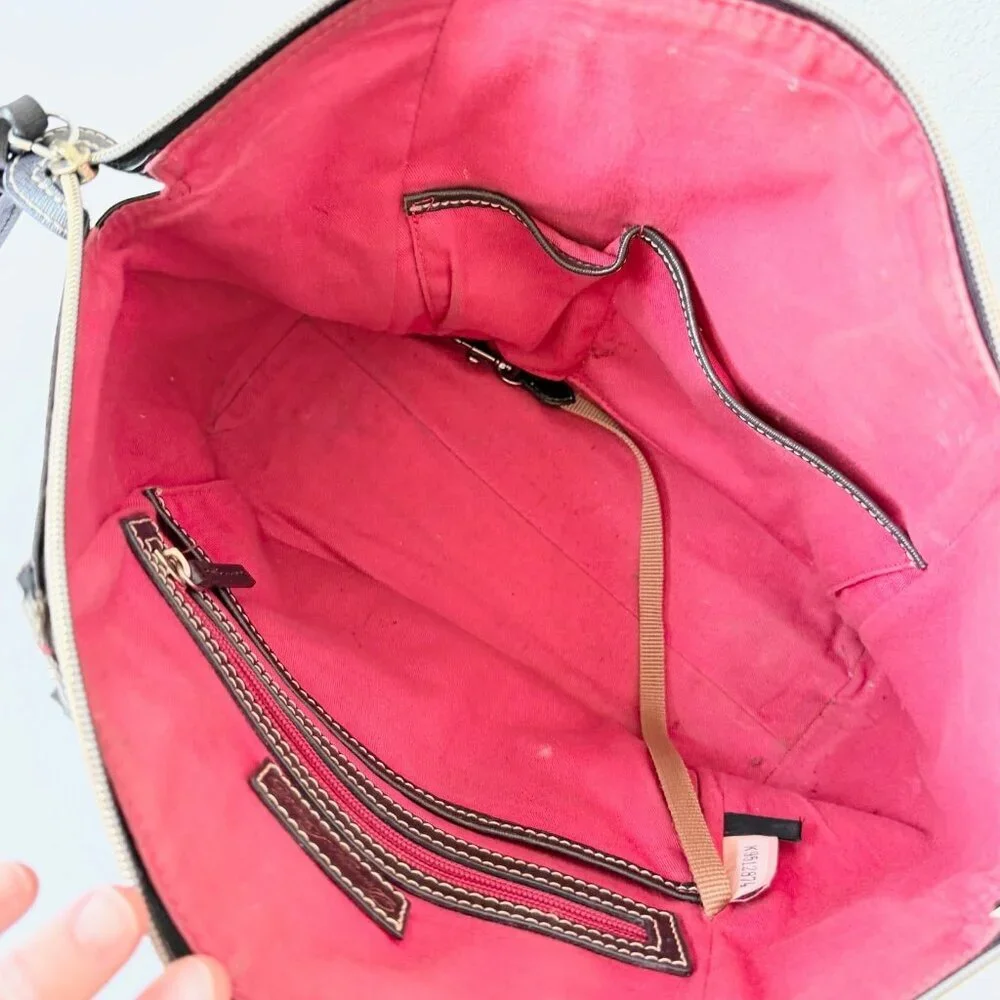 Dooney & Bourke Maxi Sydney Satchel Crossbody Purse Handbag in Olive Brown